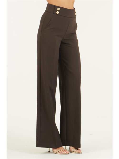Pantalone palazzo in cady elastico GM by Gai Mattiolo | GM4321MORO